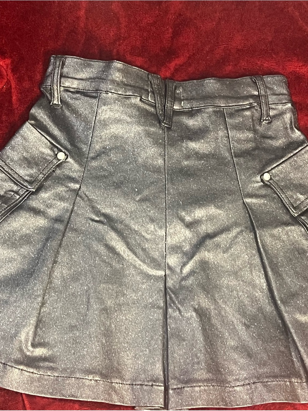 Vibrant Black Shimmery Mini Skirt size S - Picture 9 of 11
